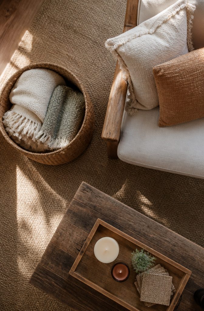 14 Budget Home Decor Ideas That Cost Almost Nothing 12 Woven baskets and trays arranged on a flat surface.