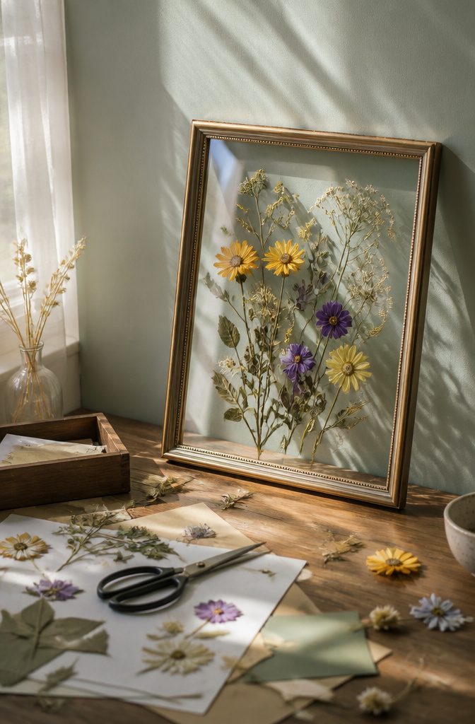 20 Cool Stuff to Make for Your Room in 2026: DIY Ideas 19 Pressed flowers between glass in a classic frame.