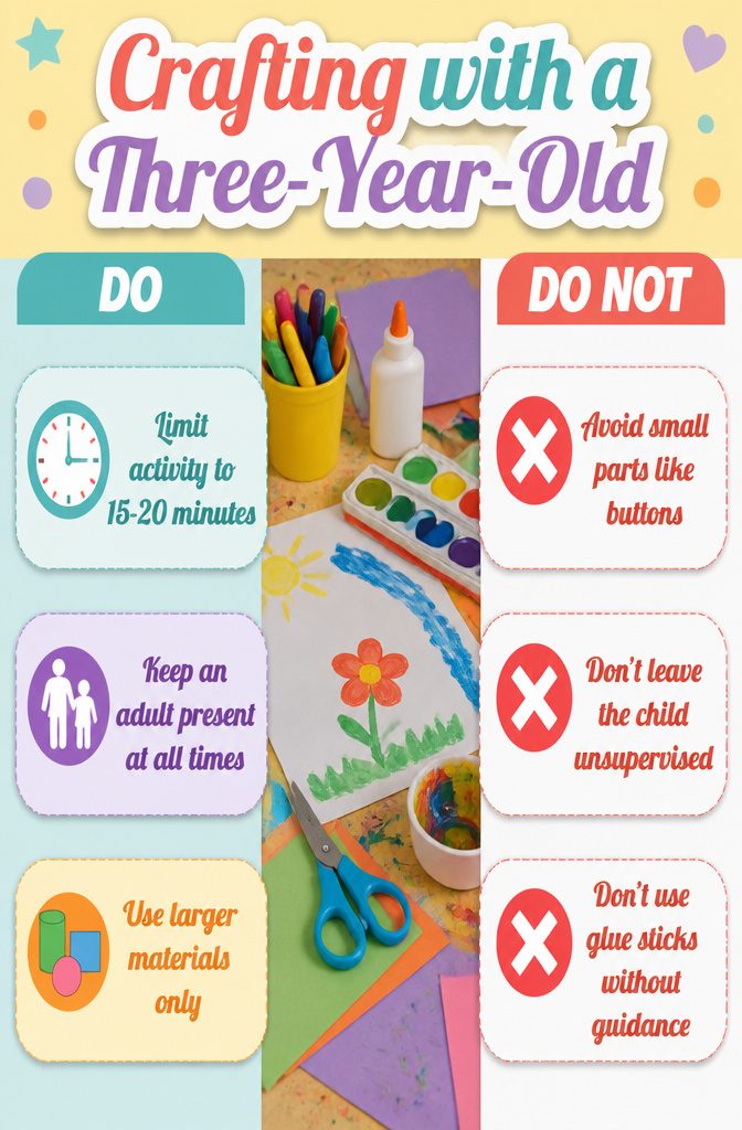 An informative image about crafting durations with young children.