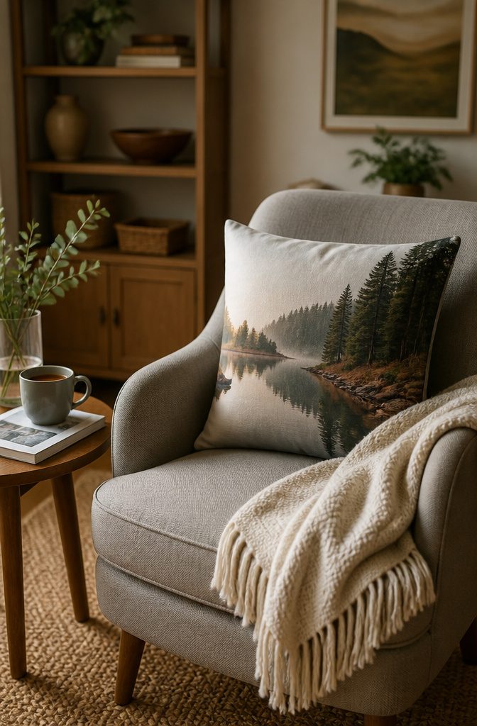 20 DIY Room Decor Crafts Ideas for a Budget-Friendly Refresh 15 A decorative pillow featuring a photo transfer on fabric.