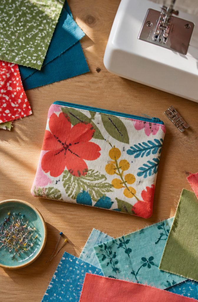 Beginner sewing projects displayed with instructions.