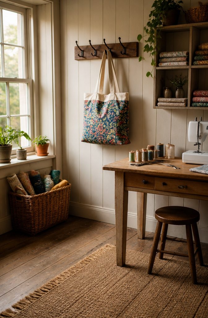 Lined tote bag displaying its clean seams and fabric.
