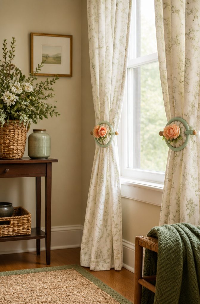 25 DIY CD Decor Ideas for Walls, Desks and Home Corners 21 Curtain pull backs crafted from ribbons and CDs.