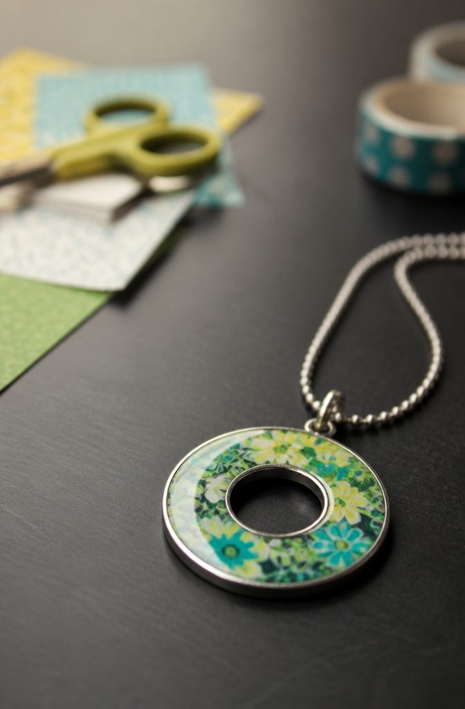 How to Make DIY Homemade Crafts: 16 Easy Project Ideas 11 Washer necklace crafted from a metal washer and decorative paper.