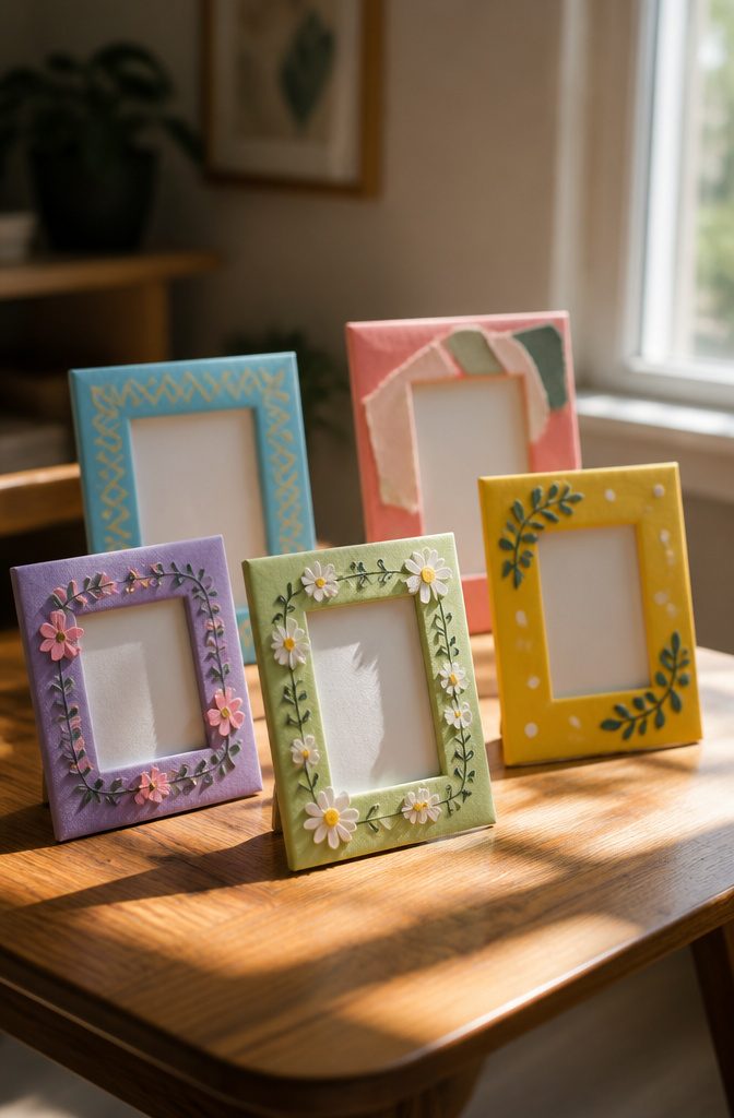 A paper photo frame made from cardstock with an aperture cut out.
