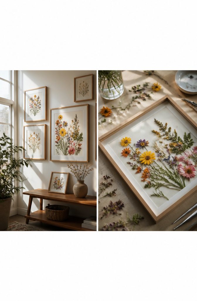 20 DIY Room Stuff Ideas to Refresh Your Space in 2026 6 Frames holding pressed flowers arranged artfully.