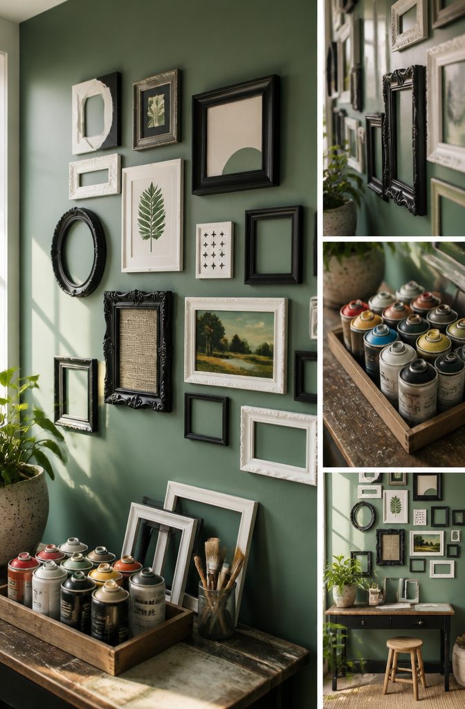 25 DIY Wall Decor Ideas: Easy Projects for Any Room 25 Various frames displayed with different textures and colors.