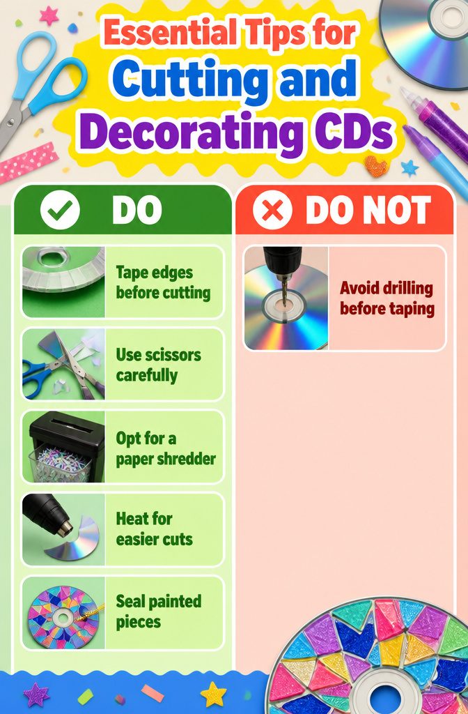 16 DIY with CD Ideas: Easy Upcycled Crafts for Old Discs 18 A guide with tips for cutting and decorating CDs effectively.