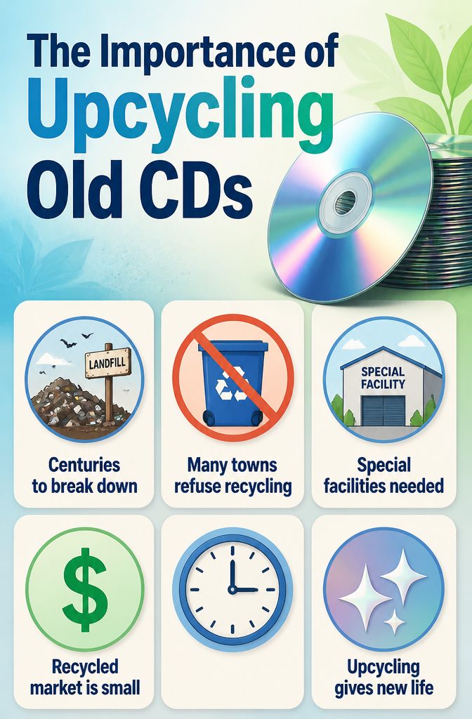 16 DIY with CD Ideas: Easy Upcycled Crafts for Old Discs 17 An image discussing the significance of upcycling old CDs.