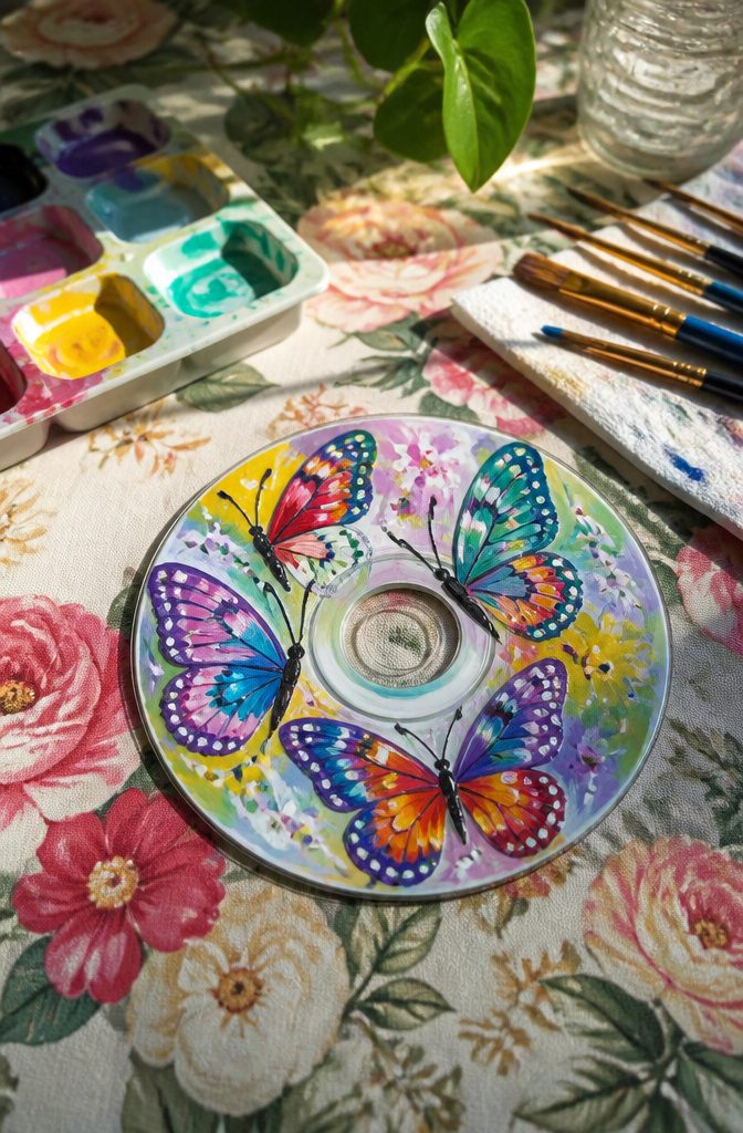 A CD showcasing colorful butterflies in playful patterns.