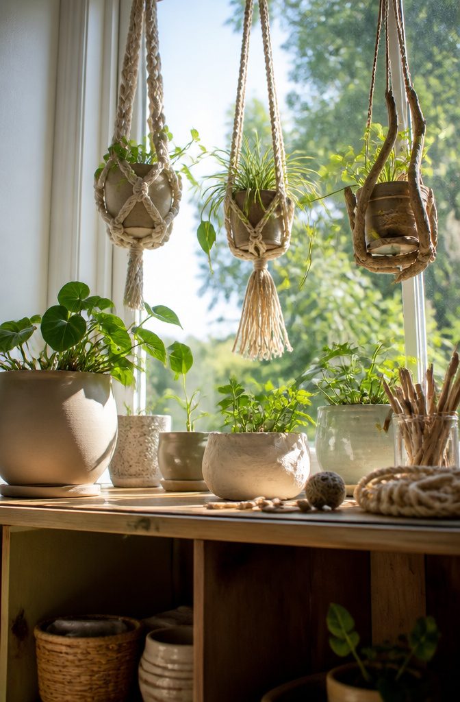 20 Easy DIY Gifts You Can Make for 2026 20 Various DIY plant holders made from macrame cord and clay.