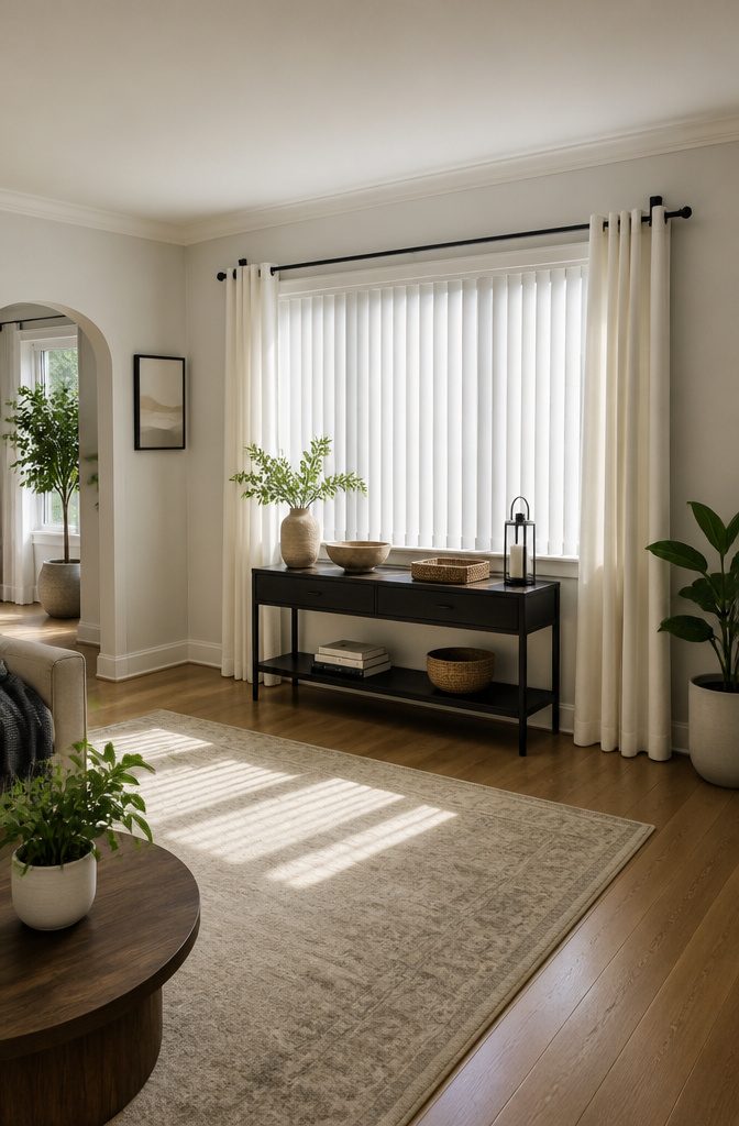 How to Do Easy DIY Home Projects: 23 Ideas for Any Room 5 NoNo Brackets attached to blinds, supporting a curtain rod above.
