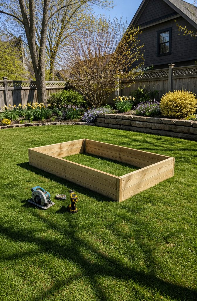 20 Easy DIY Projects for Your Home, Most Under $100 20 An 8-foot square raised garden bed made of lumber.