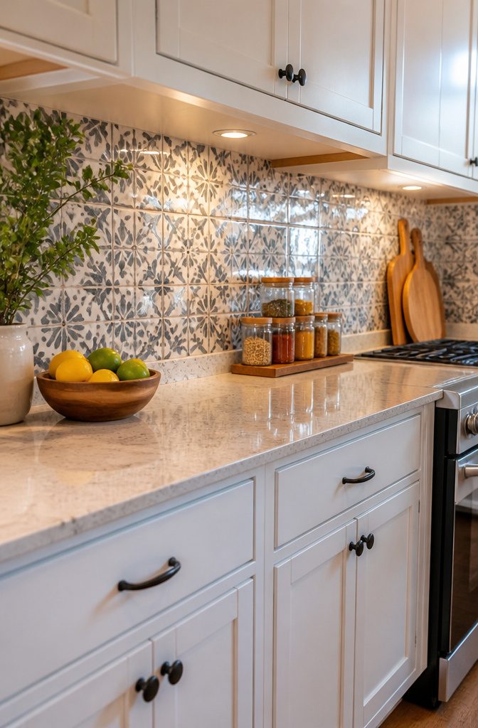 20 Easy DIY Projects for Your Home, Most Under $100 18 A kitchen wall adorned with peel-and-stick tiles.