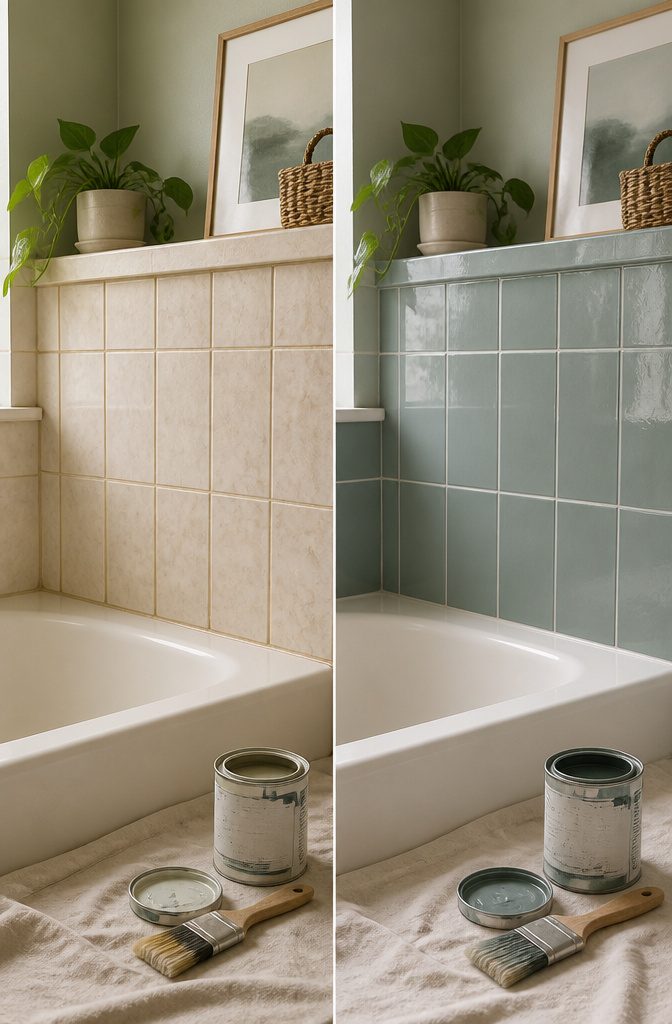 20 Easy DIY Projects for Your Home, Most Under $100 14 Tiles on a bathroom floor that have been painted.