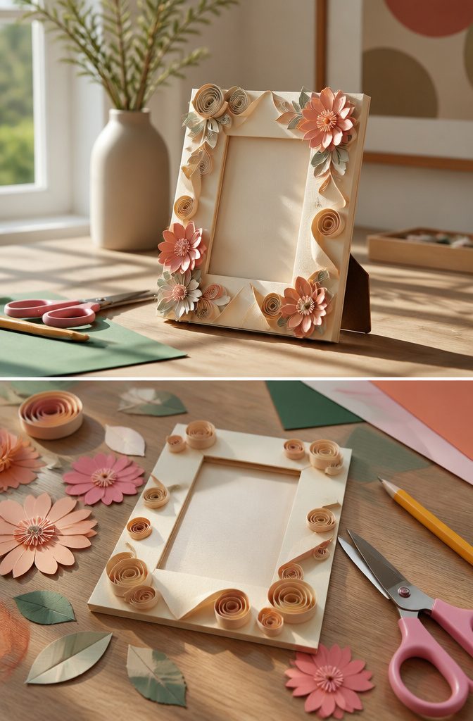 Colorful 3D picture frame made from cardstock.