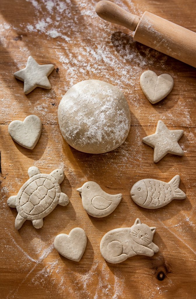 16 Kid Craft Ideas for Creative Time at Home in 2026 6 A collection of homemade clay figures on a table, ready for baking.
