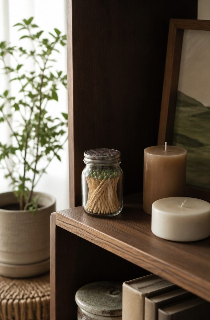 20 Mini Jar Crafts and Ideas for Home, Gifts and Decor 19 A jar filled with matches and sandpaper for striking.