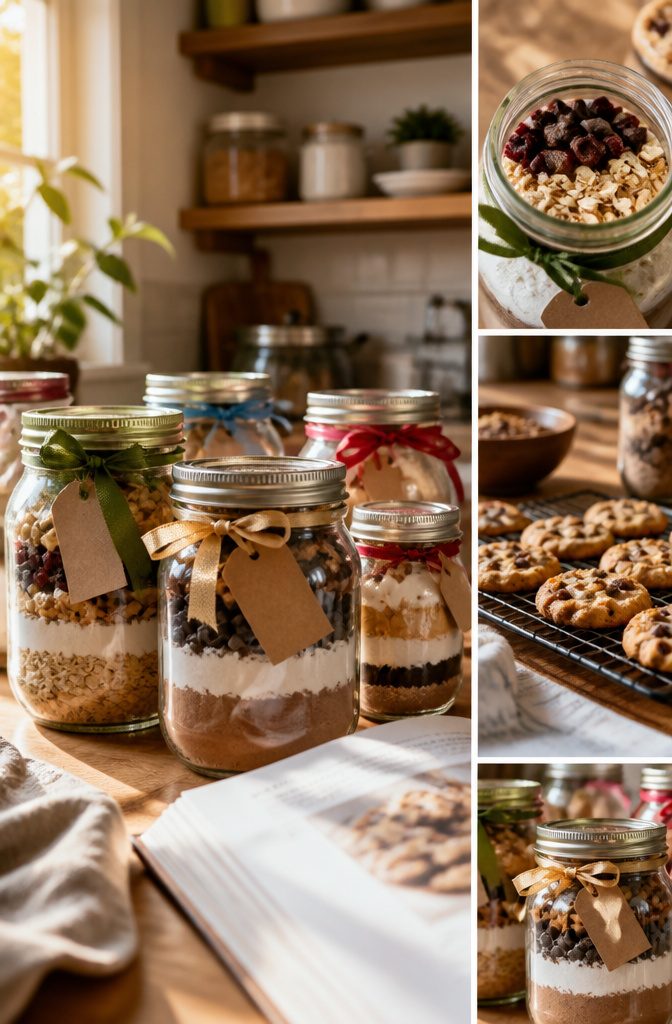 20 Mini Jar Crafts and Ideas for Home, Gifts and Decor 14 Small jars filled with layers of dry ingredients for gifts.