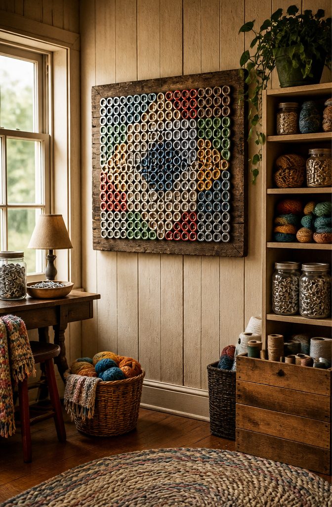 Pop Tab Crafts: Upcycled Projects Made From Soda Can Tabs 3 A decorative wall art piece made from pop tabs.