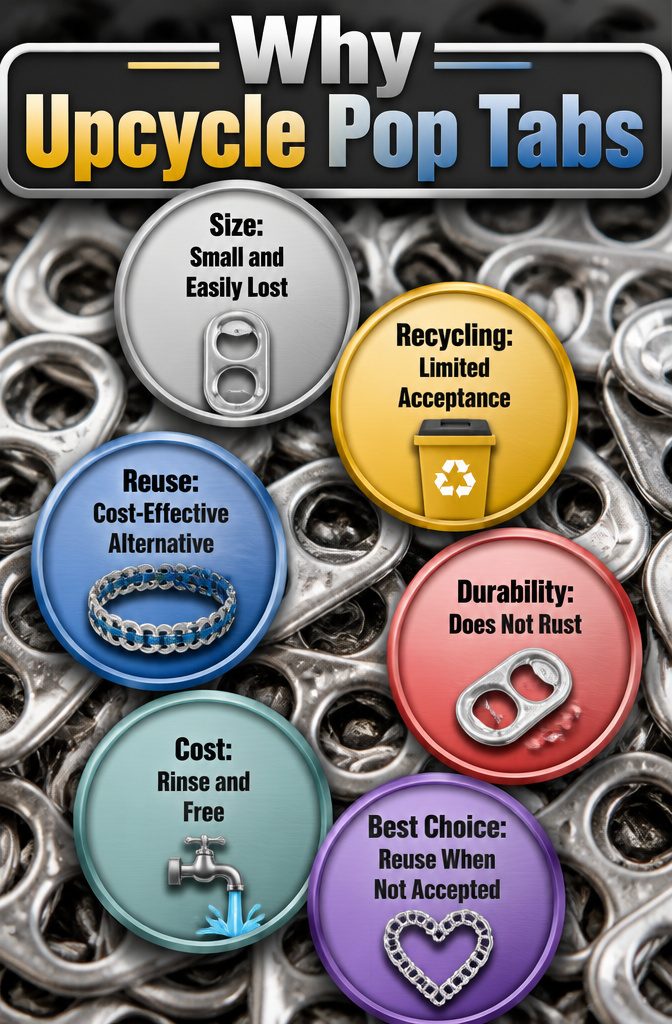 Pop Tab Crafts: Upcycled Projects Made From Soda Can Tabs 24 A collection of aluminum pop tabs ready for crafting.
