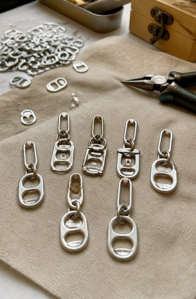 Pop Tab Crafts: Upcycled Projects Made From Soda Can Tabs 11 Unique zipper pulls made from pop tabs.