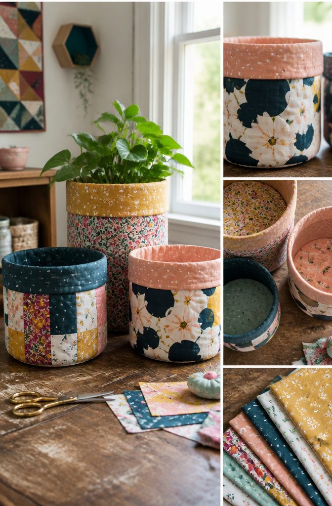 15 Sewing Crafts for Adults: Easy Projects to Make 12 Sewn fabric baskets with interfacing for sturdiness.