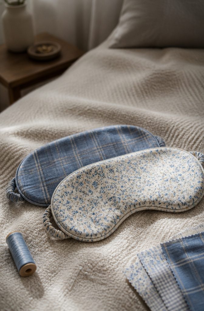 15 Sewing Crafts for Adults: Easy Projects to Make 9 Reversible sleep mask made from flannel and cotton.