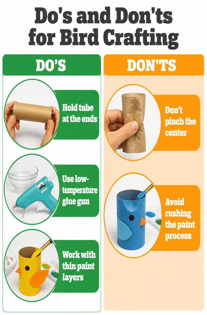 Toilet Paper Bird Craft: 4 Steps to Make a Roll Bird (2026) 7 Do's and don'ts for successfully crafting a toilet paper bird.