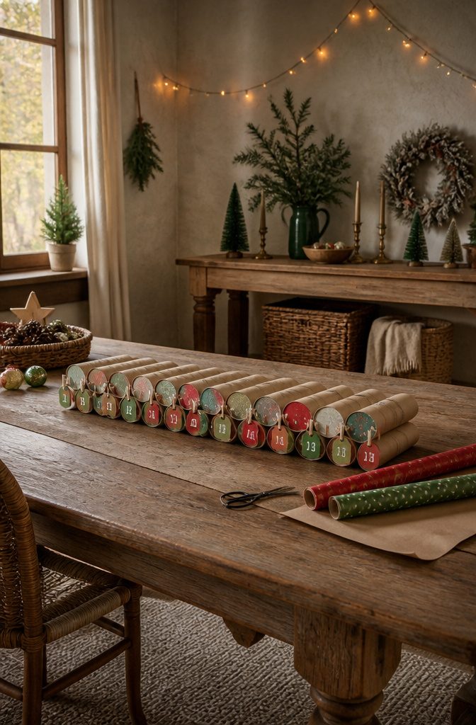 25 Toilet Paper Roll Crafts Kids and Adults Can Make 20 Twenty-four numbered toilet paper rolls arranged as an advent calendar.
