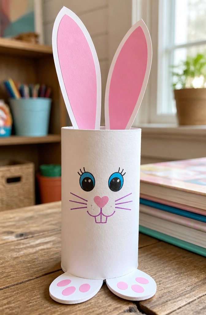 25 Toilet Paper Roll Crafts Kids and Adults Can Make 1 A bunny and ducky toy crafted from empty toilet paper rolls.