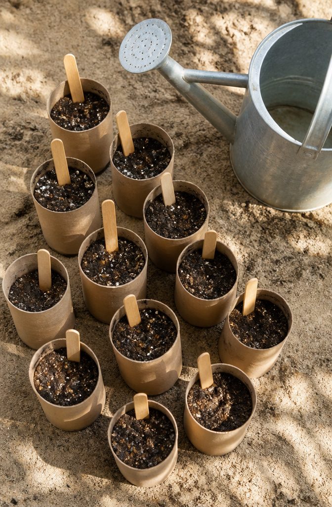 25 Toilet Paper Roll Crafts Kids and Adults Can Make 10 Toilet paper rolls used as biodegradable seedling pots.