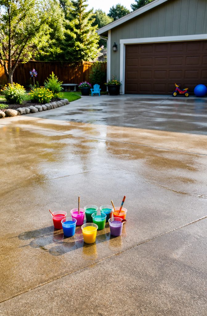 25 Unique Craft Ideas: Robots, Puppets, Paints & More 15 Cups of homemade sidewalk paint ready for use.