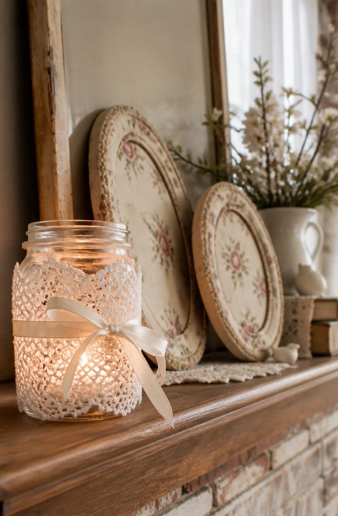 Decorative items for Christmas and Easter using vintage materials.